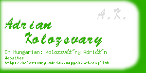 adrian kolozsvary business card